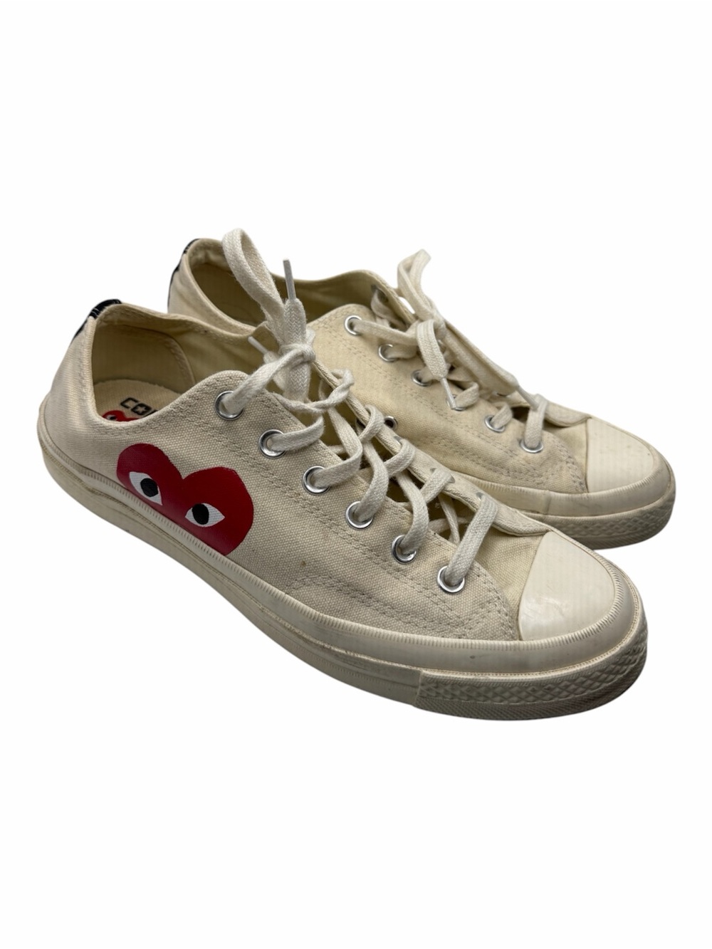 Comme des Garçons PLAY x Converse Off-White Low Top Sneakers Mens 8 Womens 10